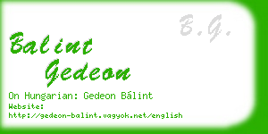 balint gedeon business card